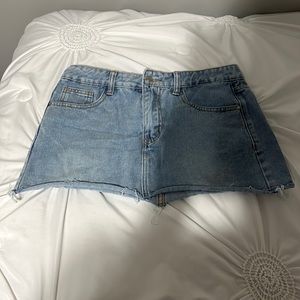 denim mini skirt